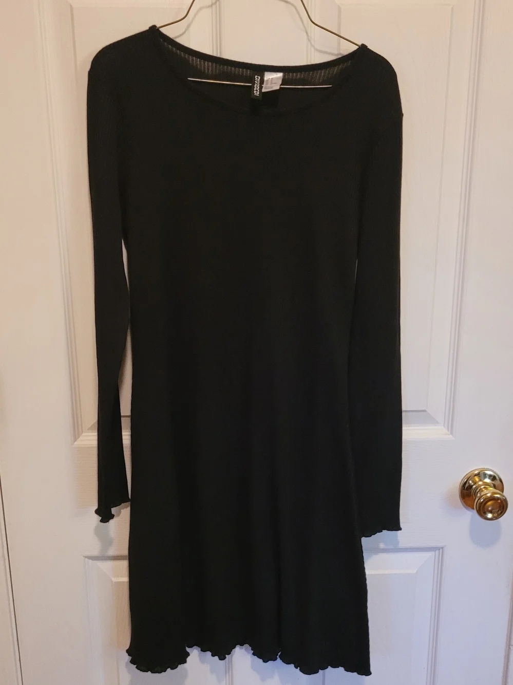 h&m black knit dress Women's Black Rib-Knit Dress